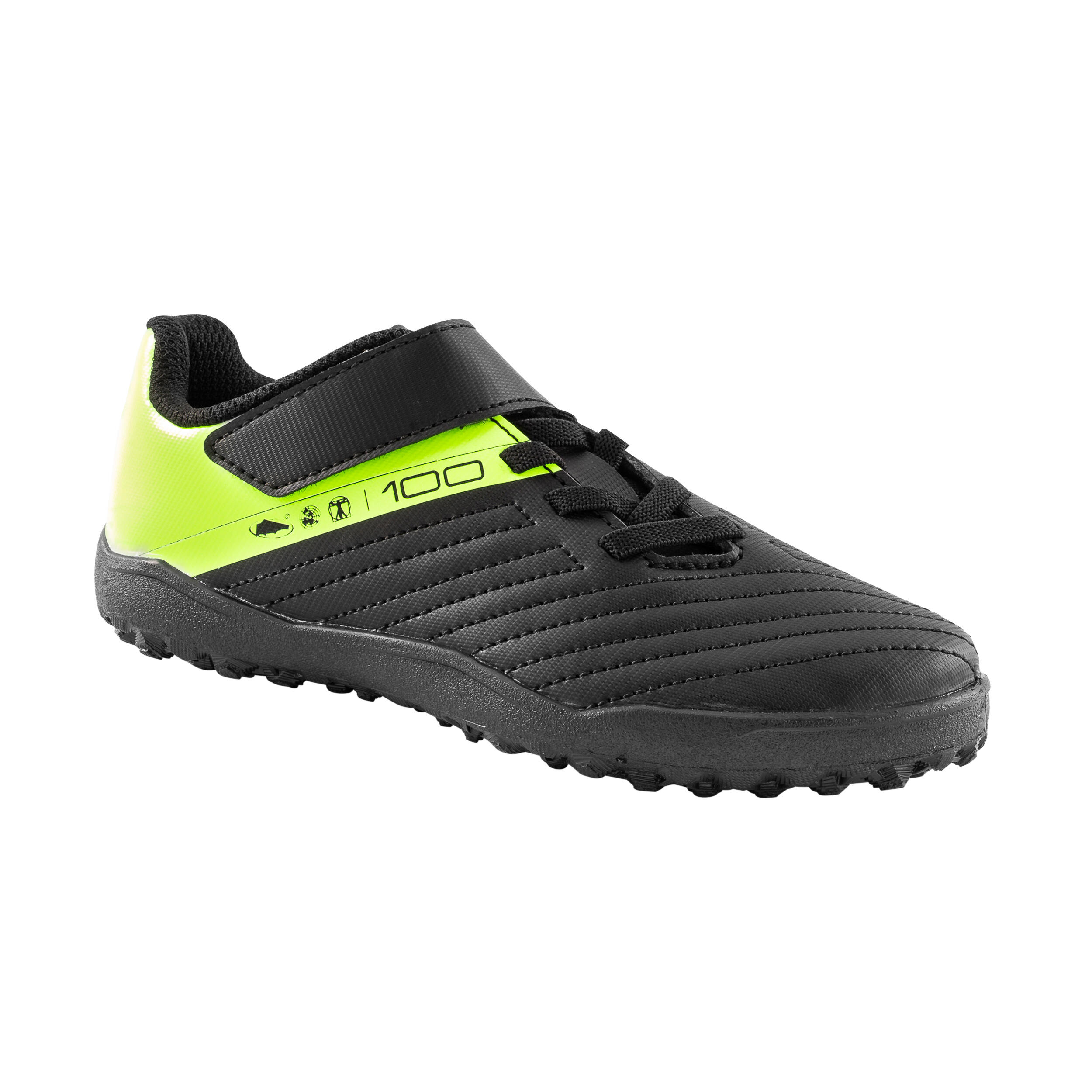 Kids' Soccer Shoes - 100 Black/Yellow