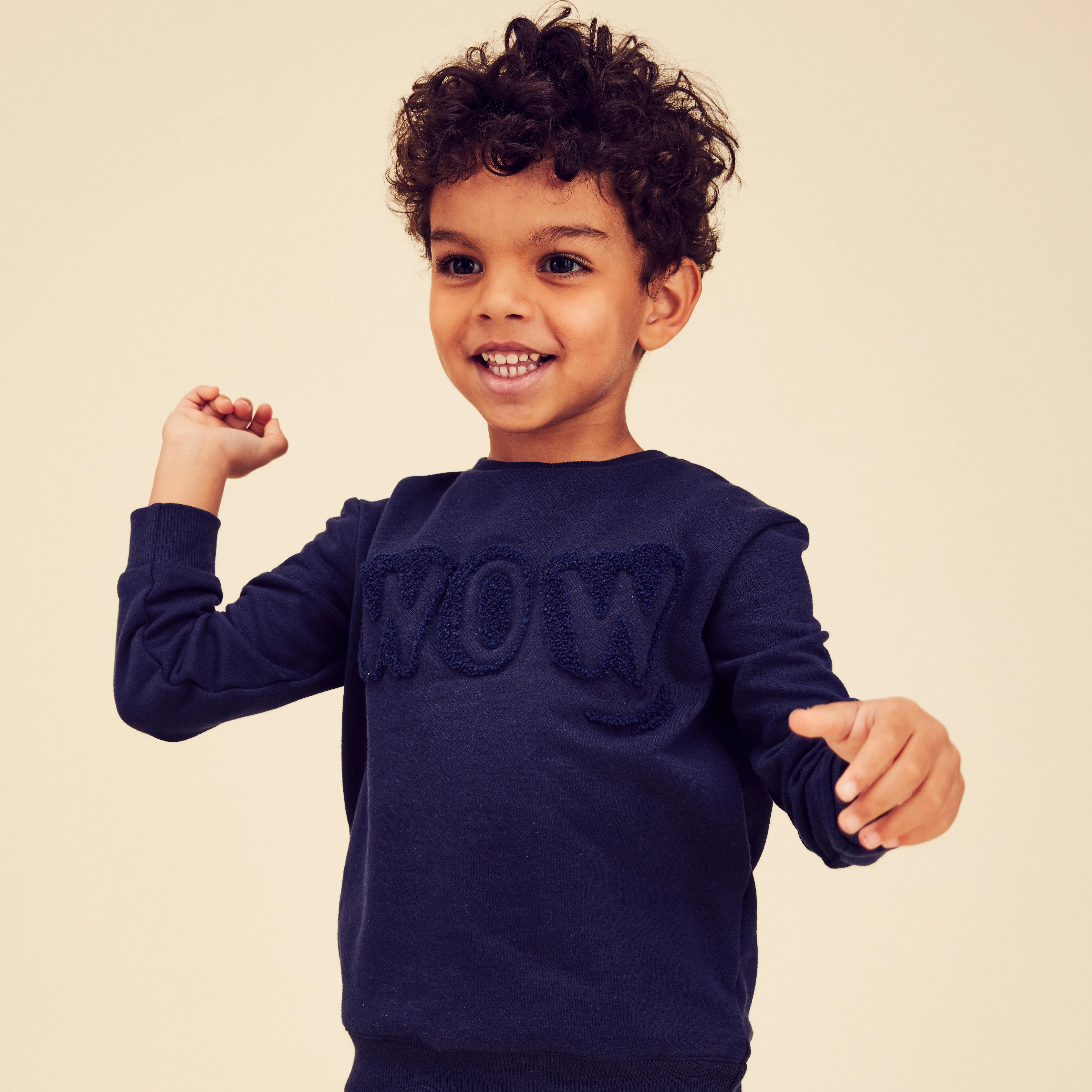 Kidsâ Sweatshirt â Basic Navy Blue with Motifs