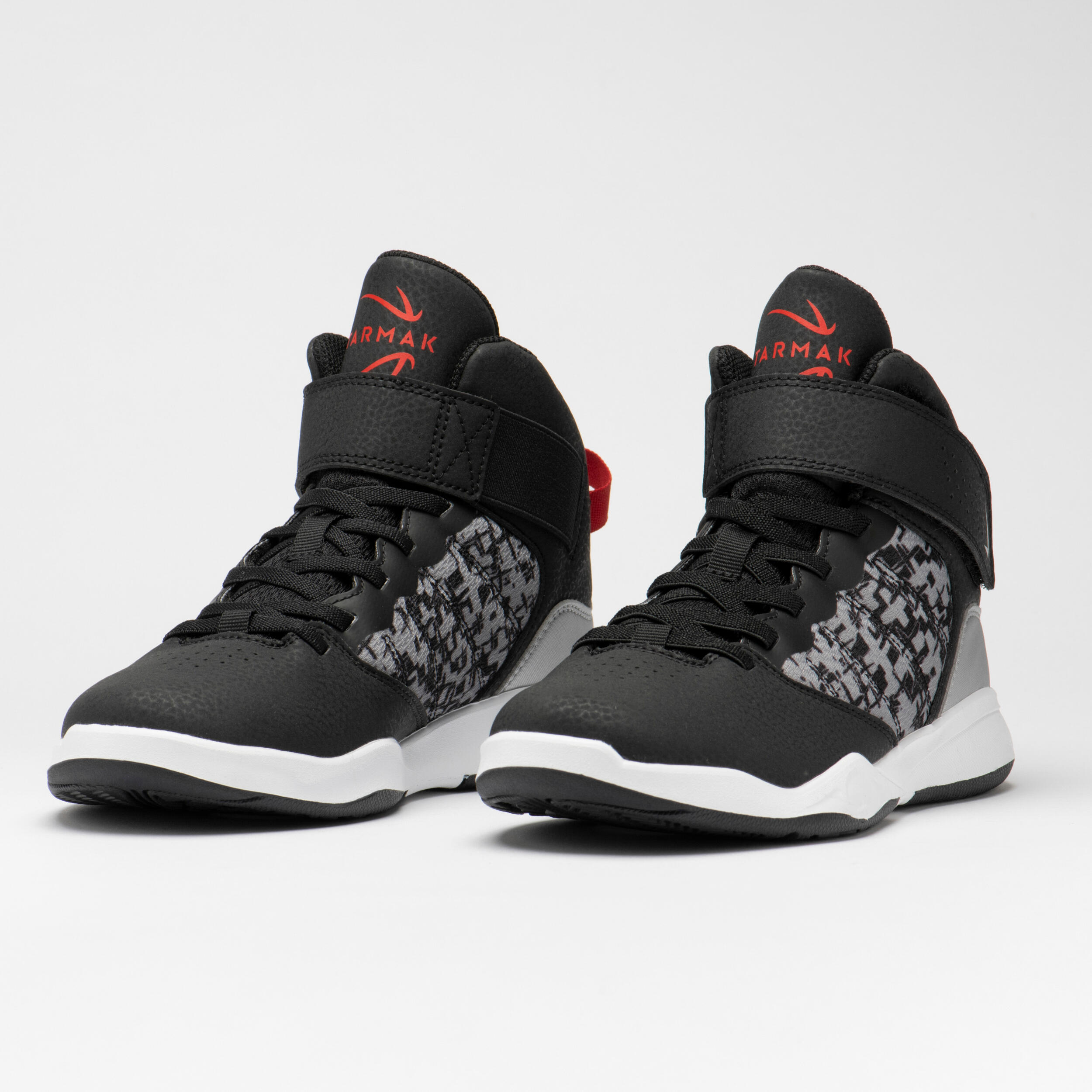 Kidsâ Mid-Rise Basketball Shoes - SE 100 Camo/Black