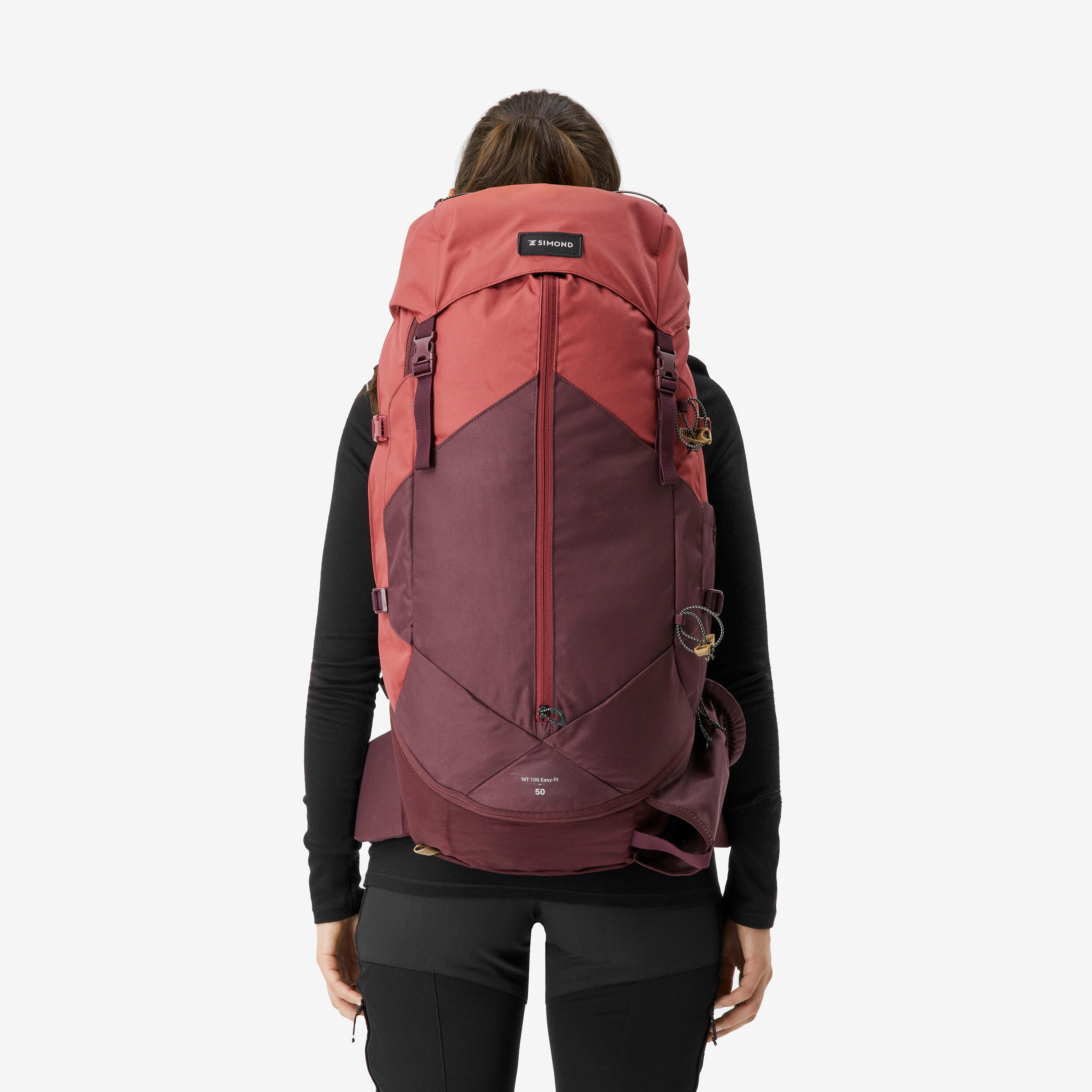 Womenâs 50 L Hiking Backpack - MT 100 Easyfit