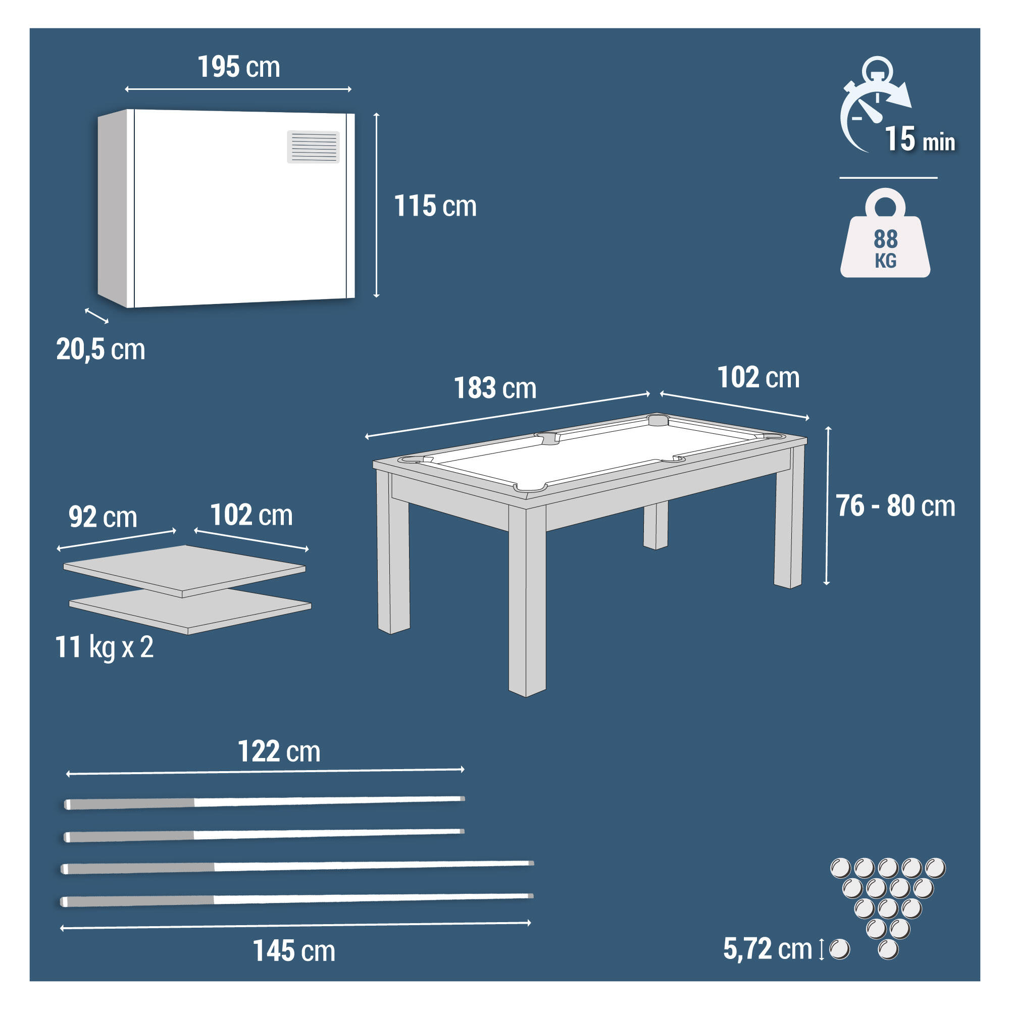 Convertible Pool Table - BT 600 US