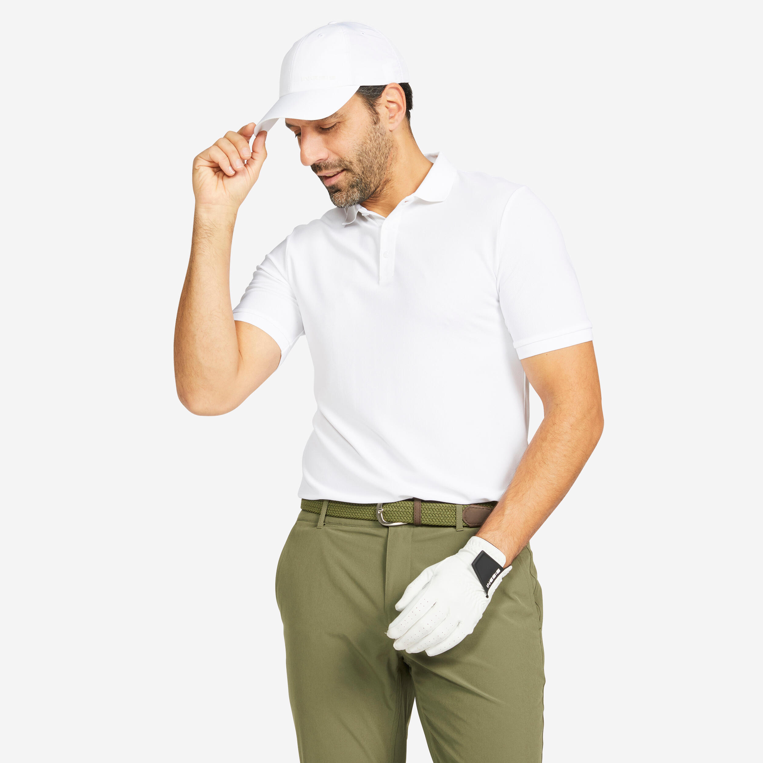 Menâs Short-Sleeved Golf Polo - WWÂ 500 White