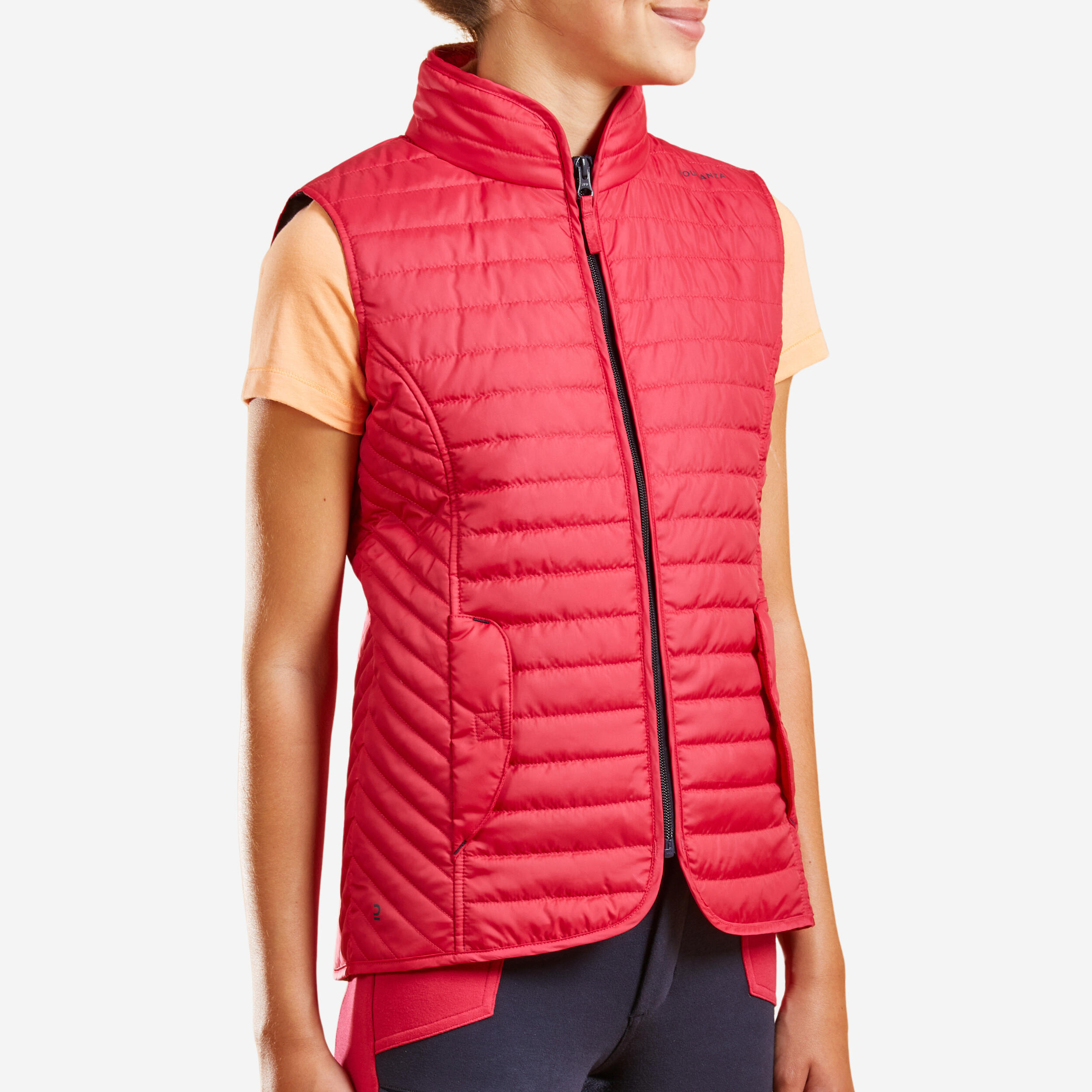 Kid's Horseback Riding Vest - 100 Cardinal Pink