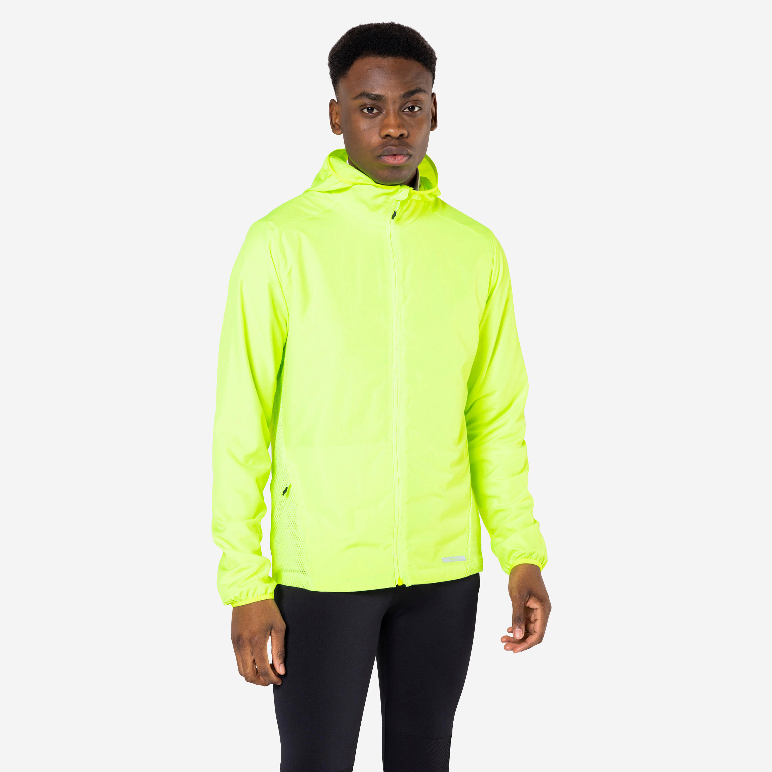 Men's High-Visibility Windproof Jacket - Run 100