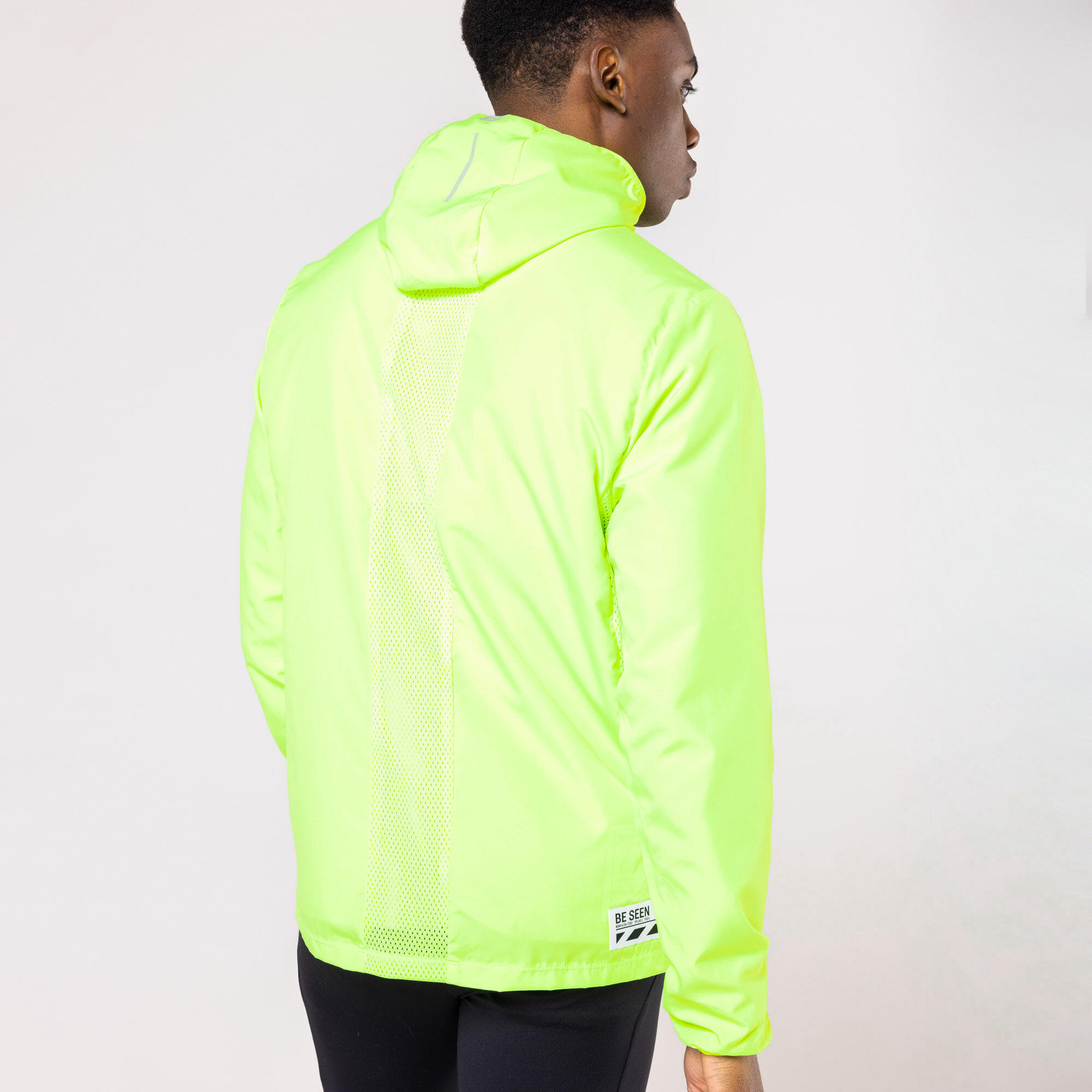 Men's High-Visibility Windproof Jacket - Run 100
