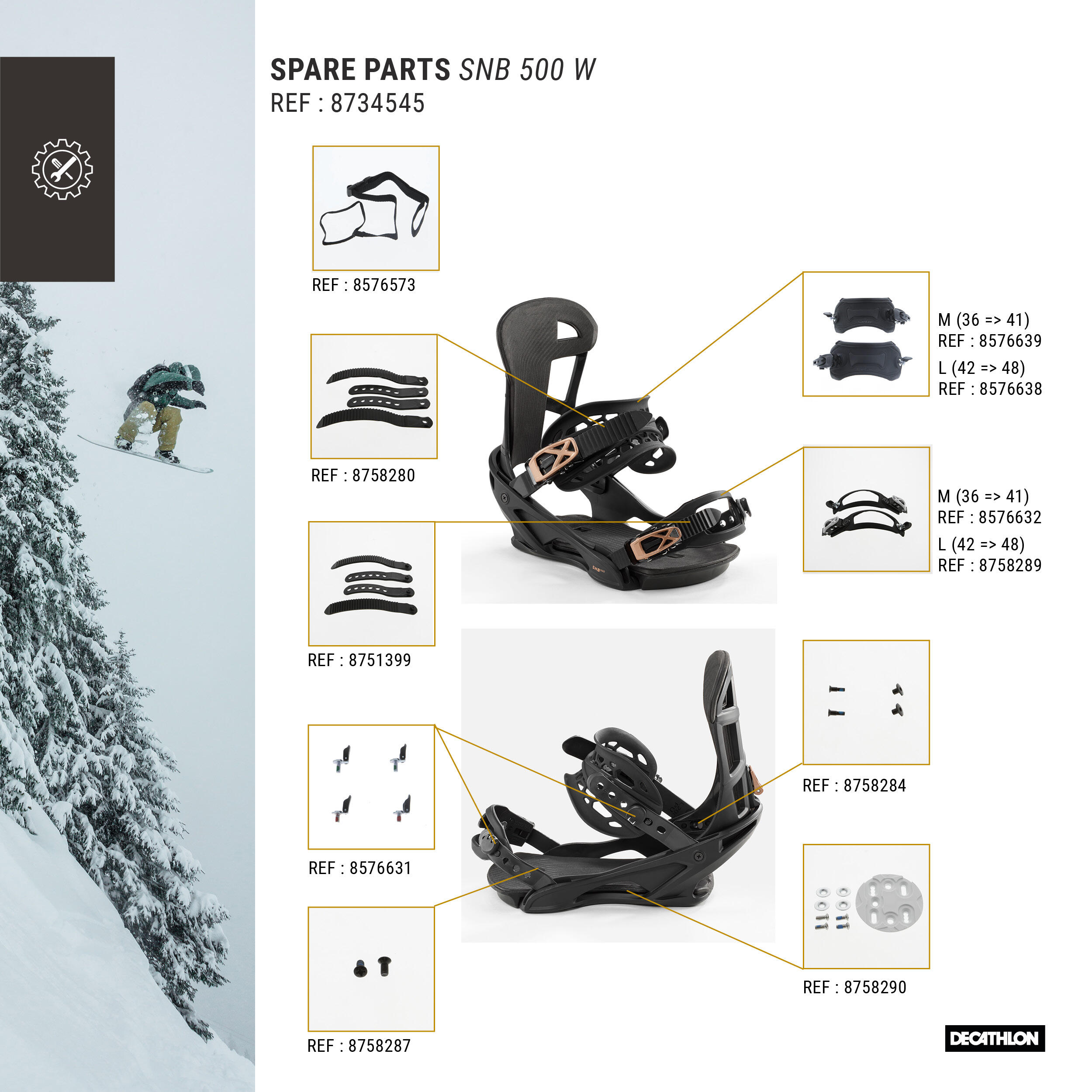 Snowboard Freestyle Bindings â SNB 500 Black