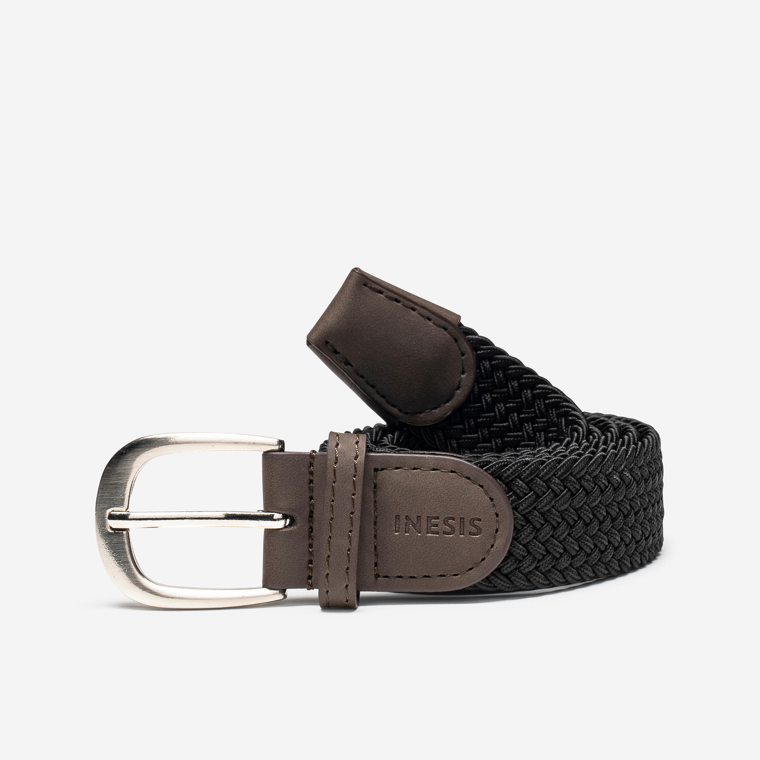Menâs Stretchy Braided Golf Belt - Black