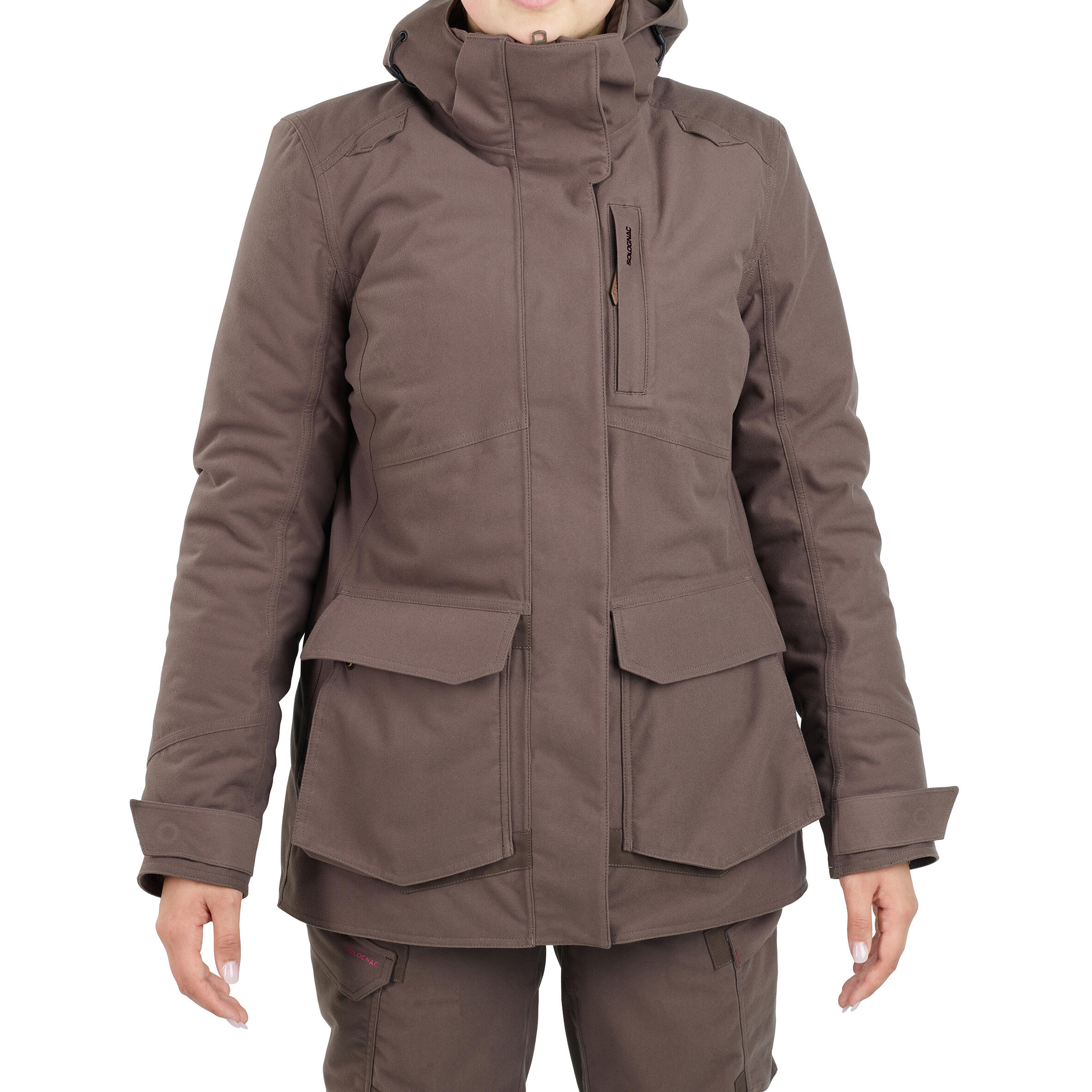 Women's Hunting Jacket 3-in-1 Warm Waterproof - 500 Brown