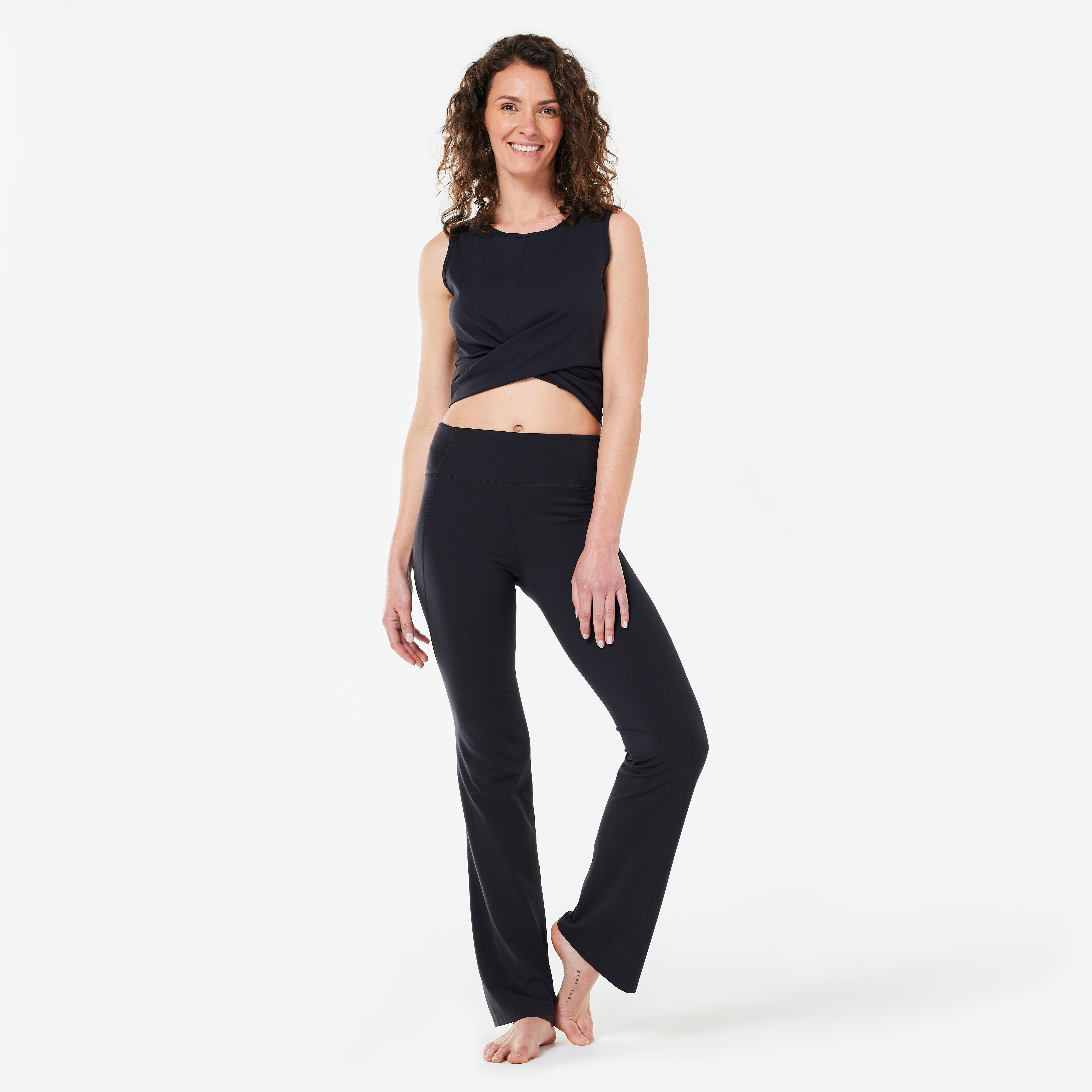 Womenâs Yoga Crop Top - Premium Black